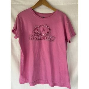 Women's XL Mossy Oak Hot Pink Camo Short Sleeve T-Shirt Hunting